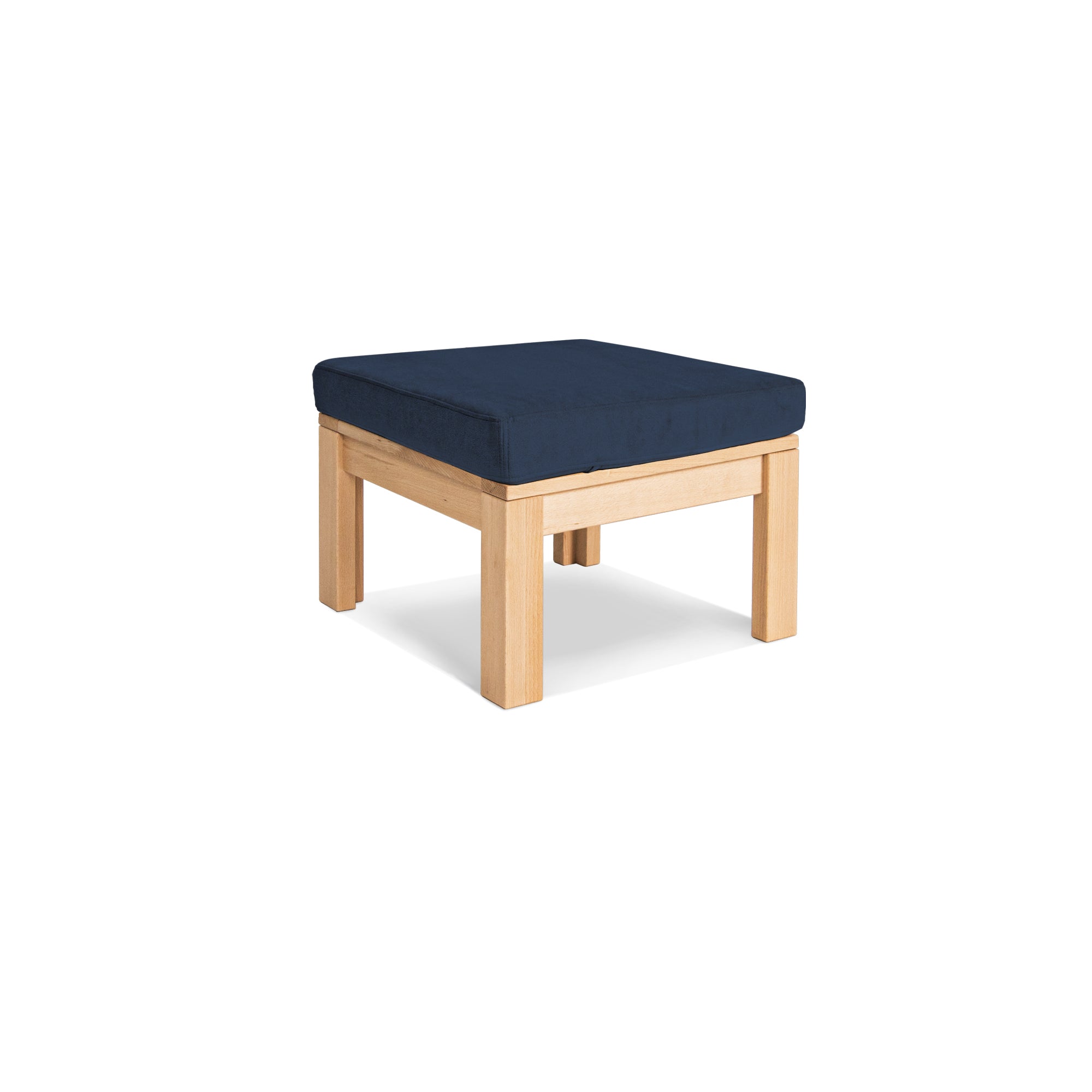 MEXICO Table Pouffe- Beech Wood fabric colour blue