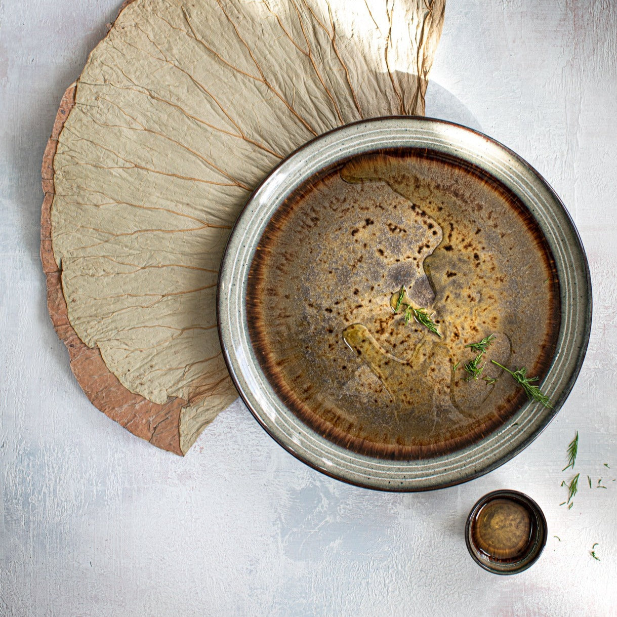 THE COMPORTA Dinner Plate Set of 4 top interior view on table