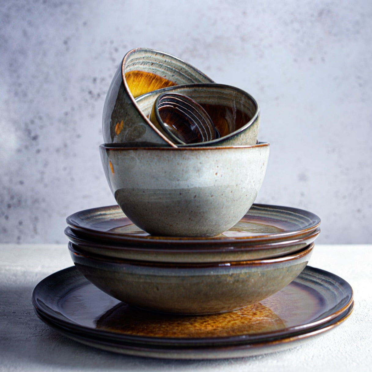 THE COMPORTA Salad Plate Set of 6 folded set side view