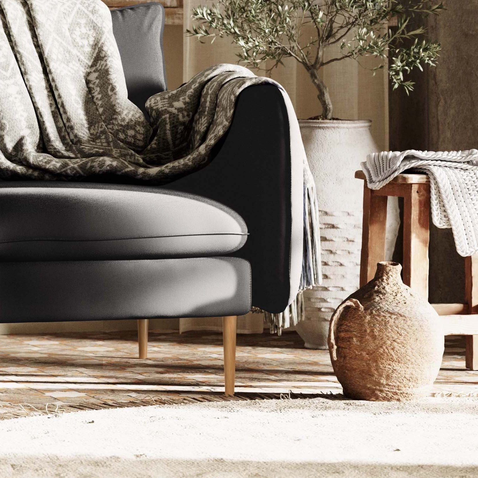 POSH WOOD Corner Sofa Right upholstery colour interior crop view