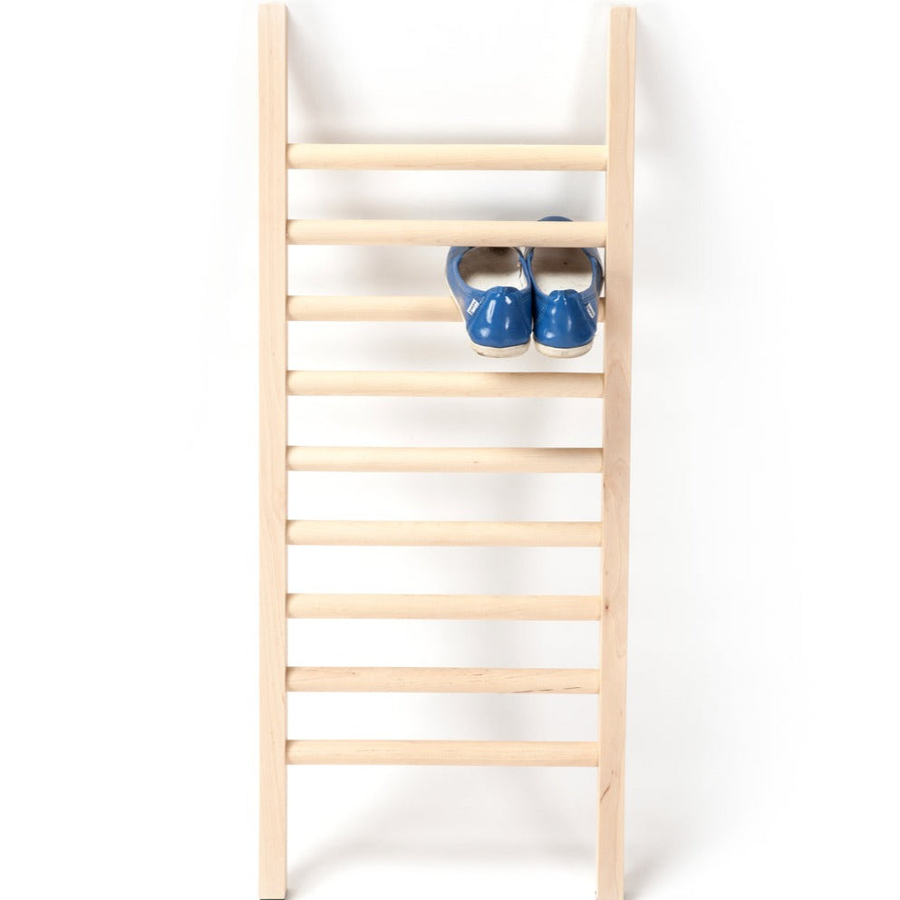 STEP UP Shoe Rack natural birch-crop interior view