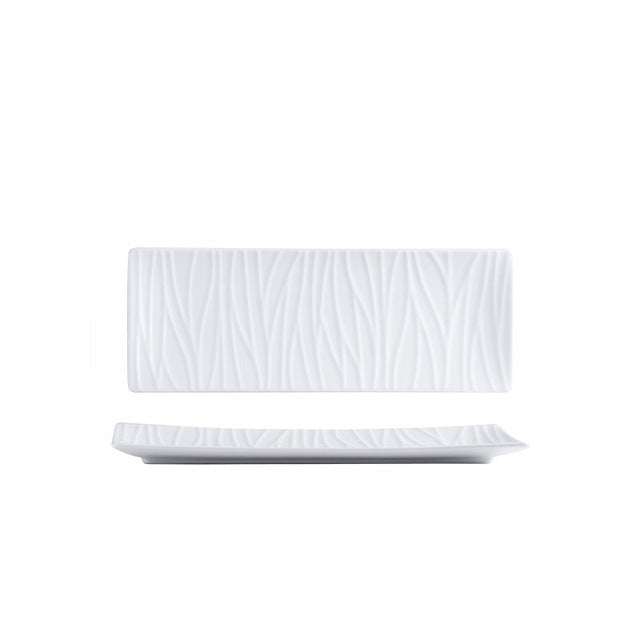 Langer rechteckiger Sushi-Teller aus nordischer Keramik