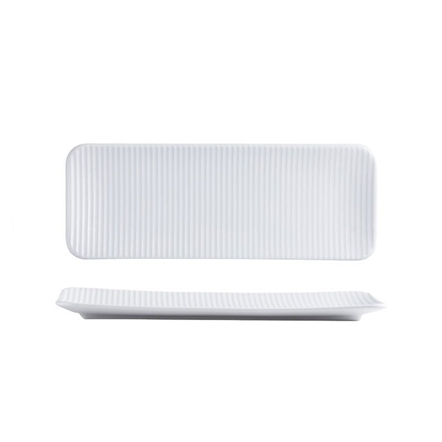 Langer rechteckiger Sushi-Teller aus nordischer Keramik