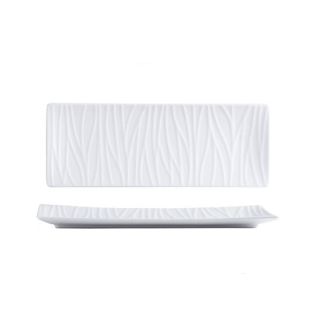 Langer rechteckiger Sushi-Teller aus nordischer Keramik