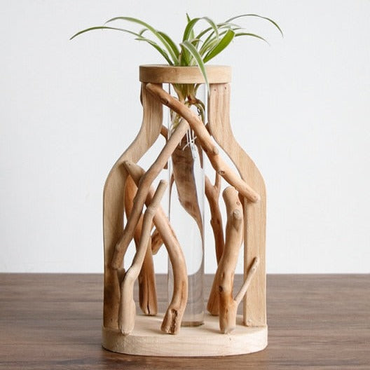 Reine Handarbeit Holzvase