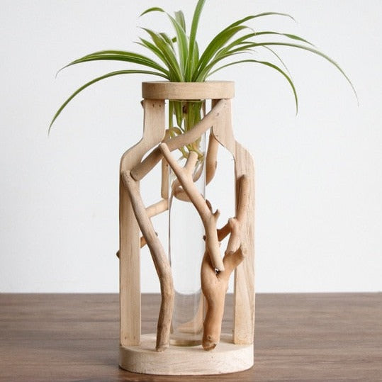 Reine Handarbeit Holzvase