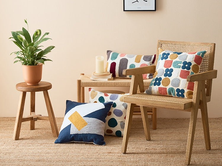 COLOURFUL Kissenbezug Stickerei Plain Style