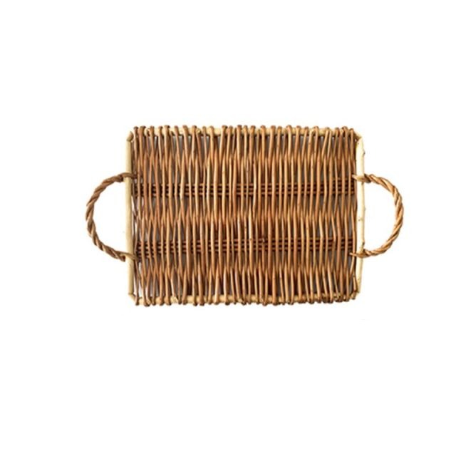 Klassisches Rattan-Serviertablett mit Griff