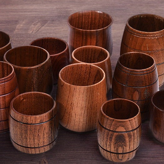 Handgefertigte Teetassen aus Naturholz