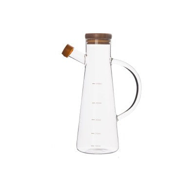 Transparente Ölflasche aus Glas mit Griff