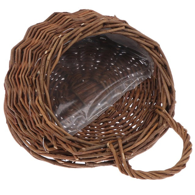 Wicker Rattan Korb Blumenpflanzer Wandbehang