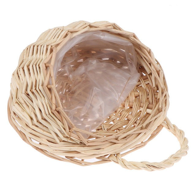 Wicker Rattan Korb Blumenpflanzer Wandbehang