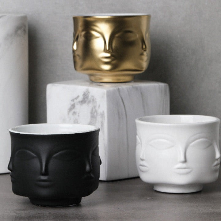 Keramik Gesicht Design Blumentopf im nordischen Stil
