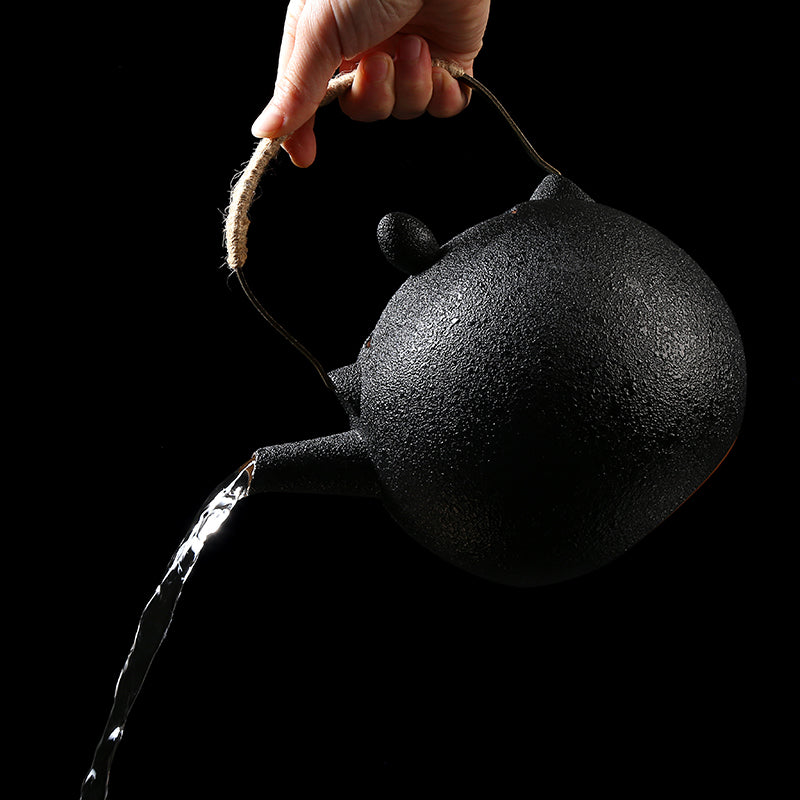 Vintage Teekanne aus Keramik im japanischen Stil