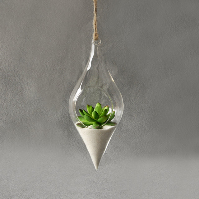 Hoher Pflanzenhalter aus Borosilikatglas