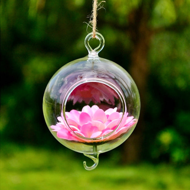 Hoher Pflanzenhalter aus Borosilikatglas