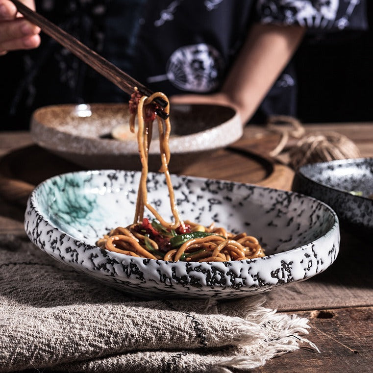 Hochwertige strukturierte Keramikplatte in Sonderform