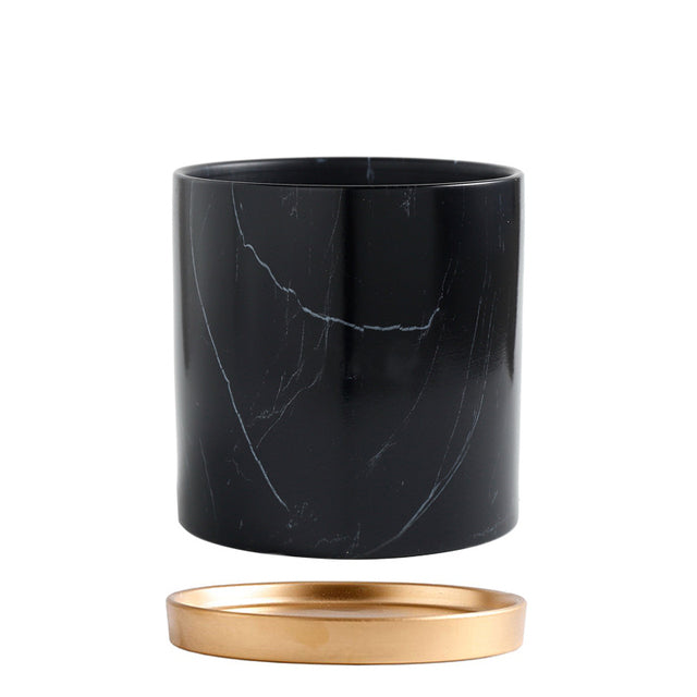 Keramik-Blumentopf mit marmoriertem Aussehen