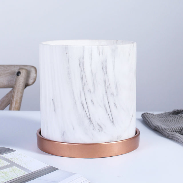 Keramik-Blumentopf mit marmoriertem Aussehen