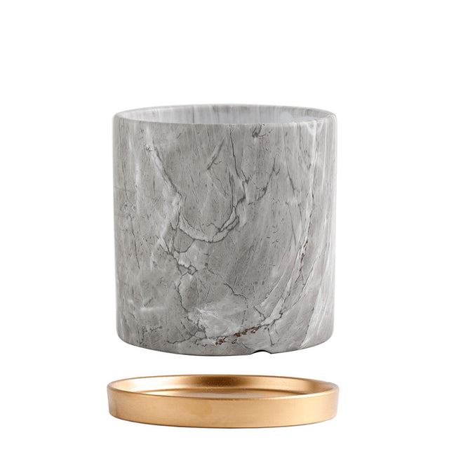 Keramik-Blumentopf mit marmoriertem Aussehen