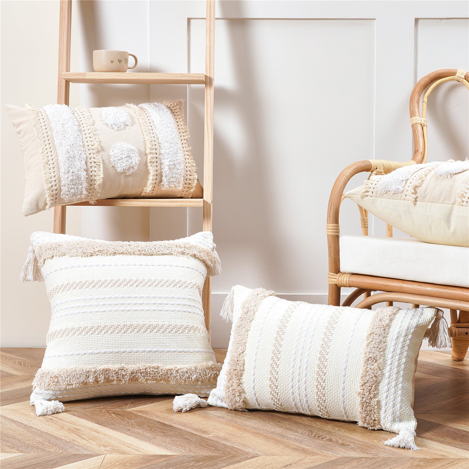 COTTON LINEN Kissenbezug mit Quasten