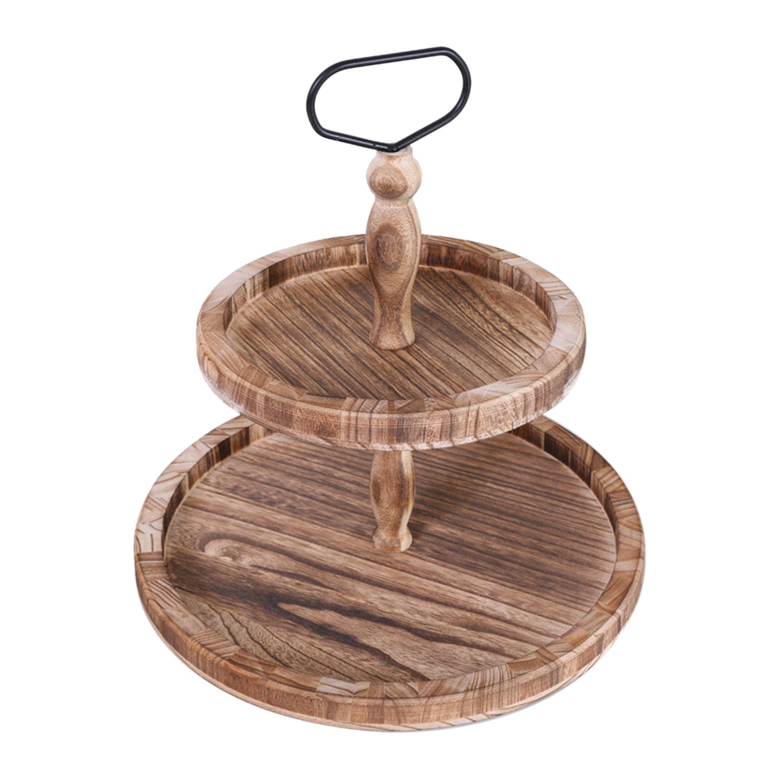 Dekoratives Organizer-Tablett aus Holz mit zwei Ebenen