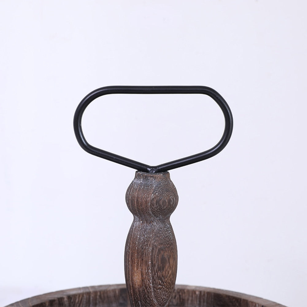 Dekoratives Organizer-Tablett aus Holz mit zwei Ebenen