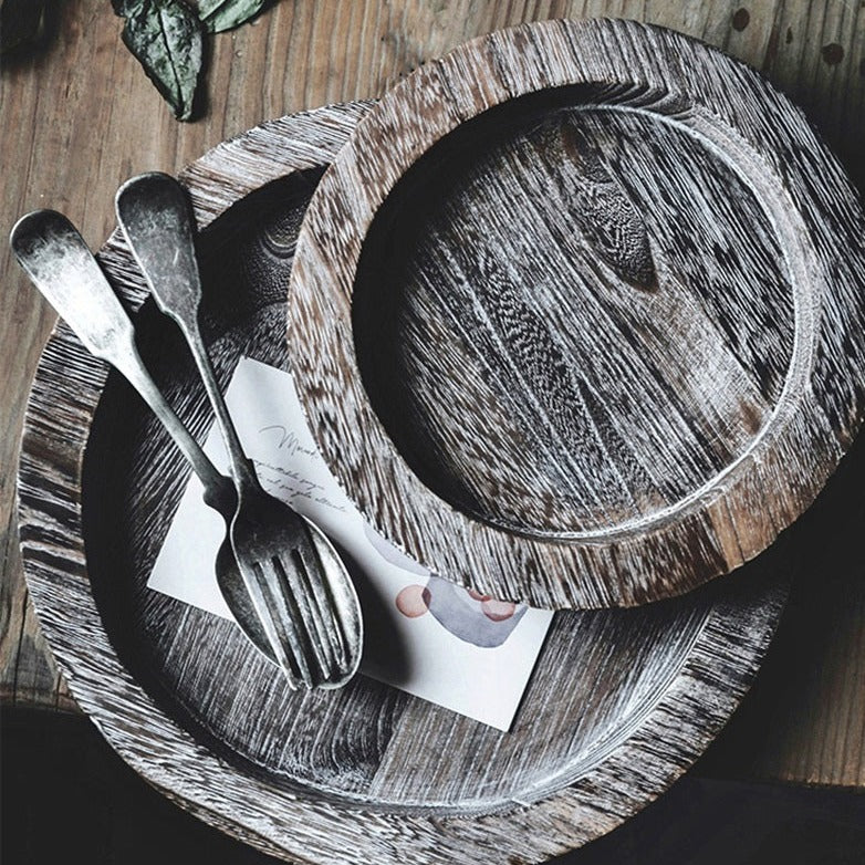 Retro Servierplatte aus Holz