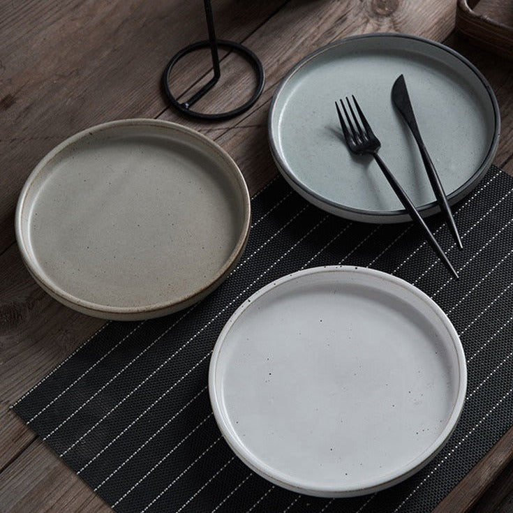 Japanische Einfachheit Retro grobe Keramikplatte