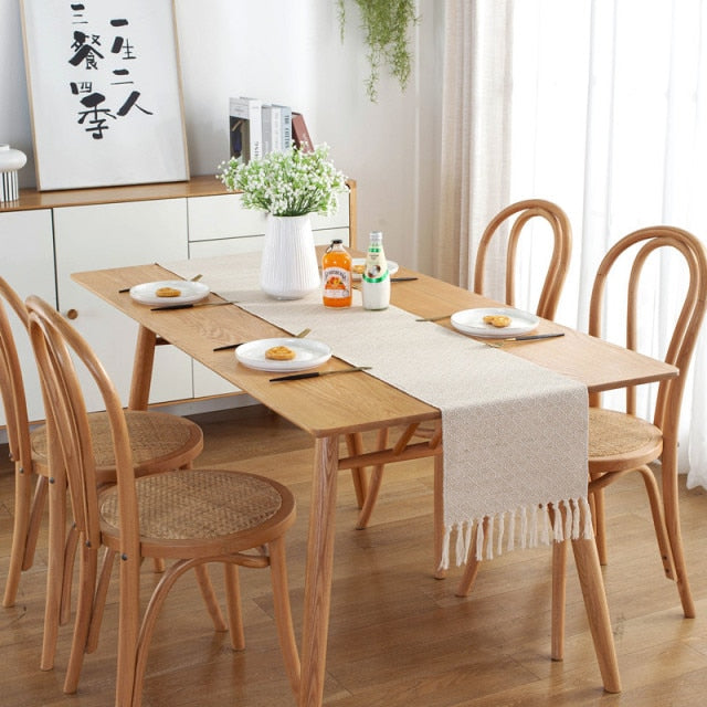 Nordic Style Leinen Tischläufer Handmade