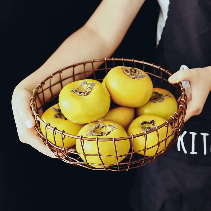 Nordic Retro Bronze Handgewebter Korb zur Aufbewahrung von Lebensmitteln