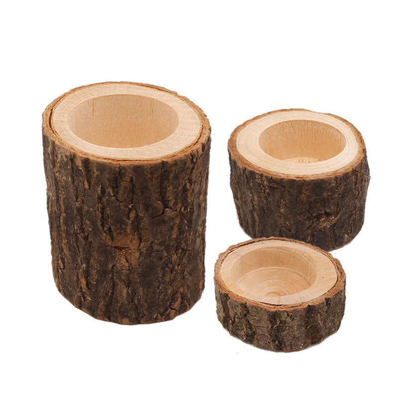 Runder Kerzenhalter aus Holz