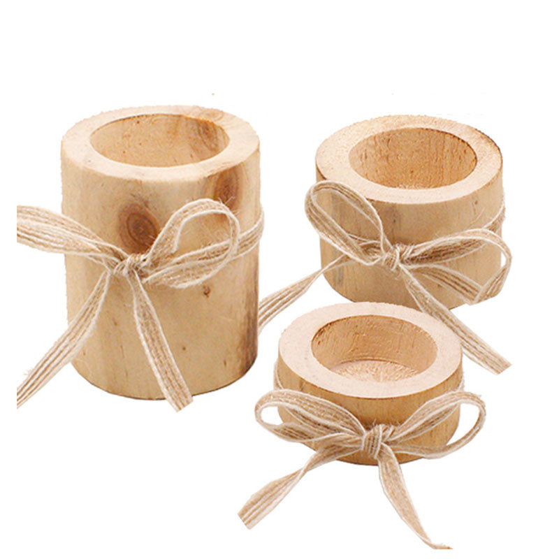 Runder Kerzenhalter aus Holz