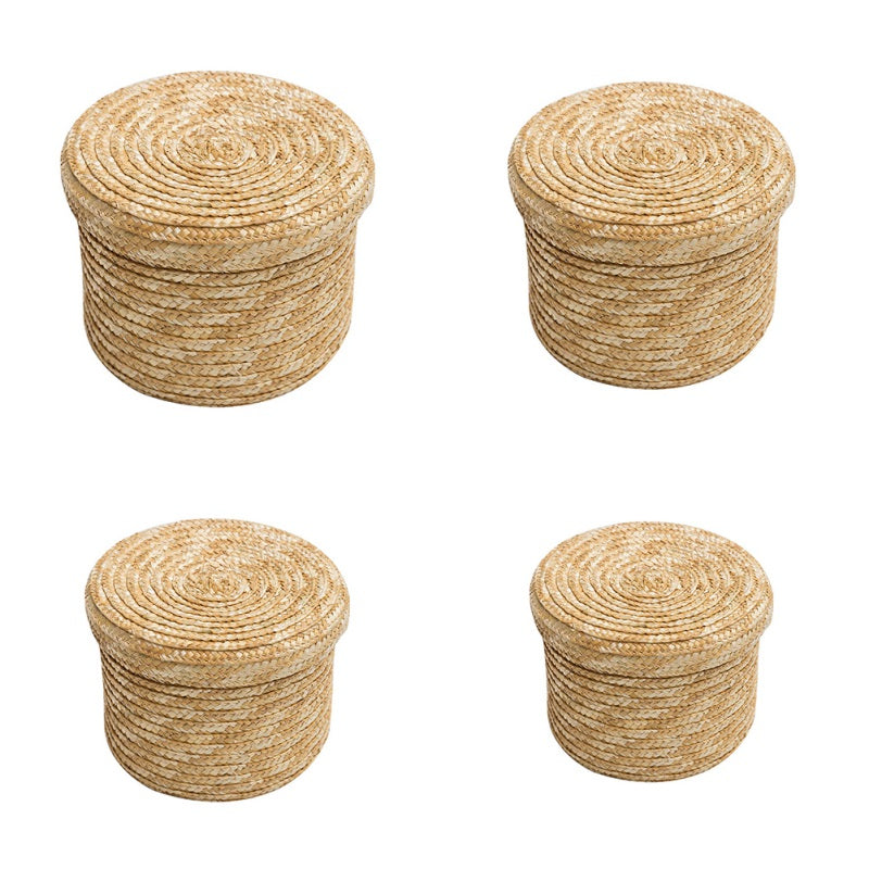 Handgefertigter Aufbewahrungskorb aus Strohgeflecht