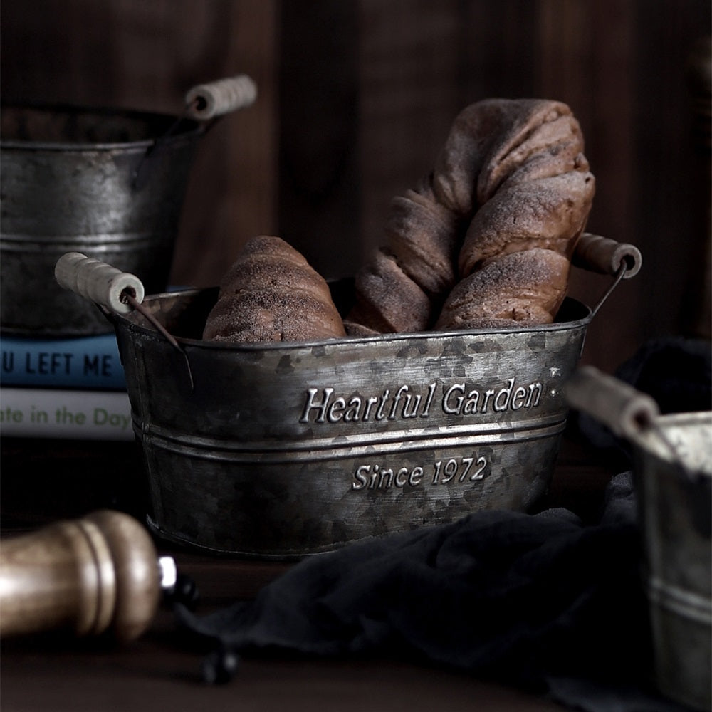 Vintage Country Aufbewahrungskorb aus Metall