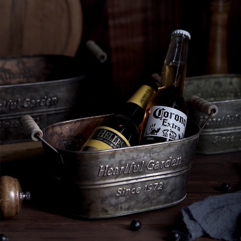 Vintage Country Aufbewahrungskorb aus Metall