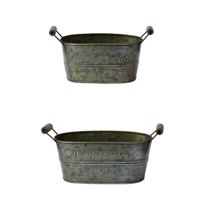 Vintage Country Aufbewahrungskorb aus Metall