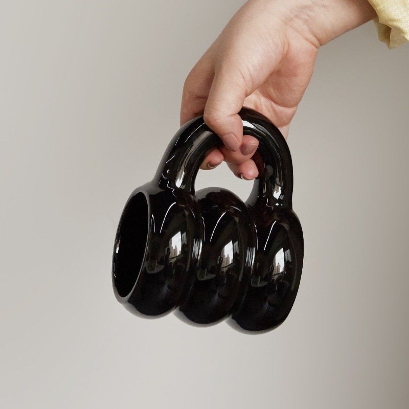 Keramikbecher mit großem Handgriff farbig