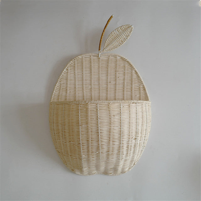 Vintage Rattan Apfel und Birne Form Lagerung Korb