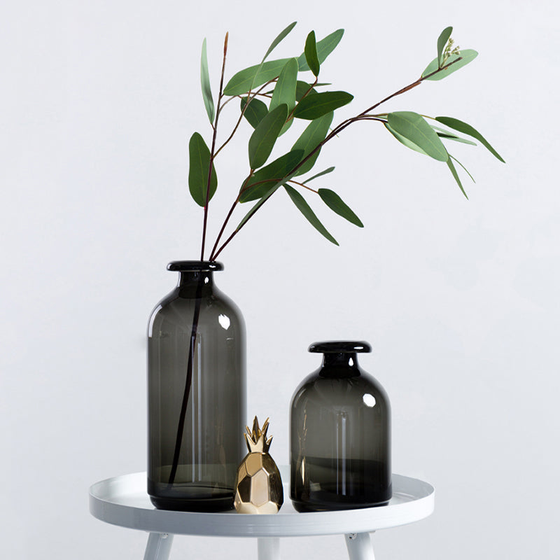 Nordische schwarze Glasvasen für Wohnzimmerdekoration