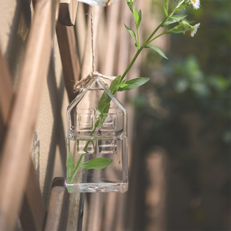 Hausform Glasvase Blume