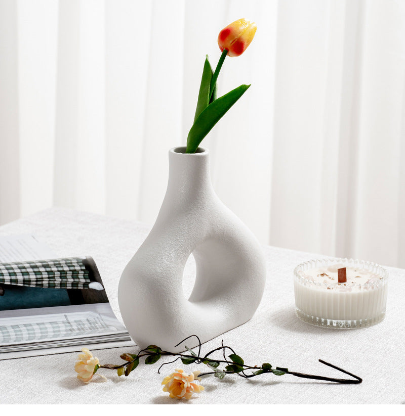 Nordic Frosted Keramik Blumenvase