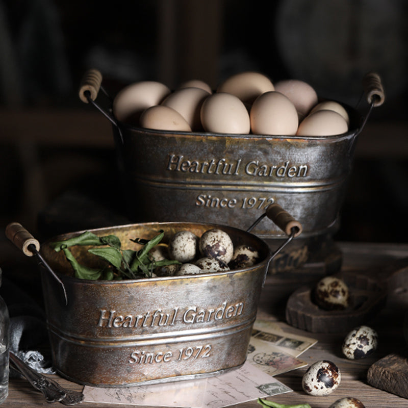 Vintage Country Aufbewahrungskorb aus Metall