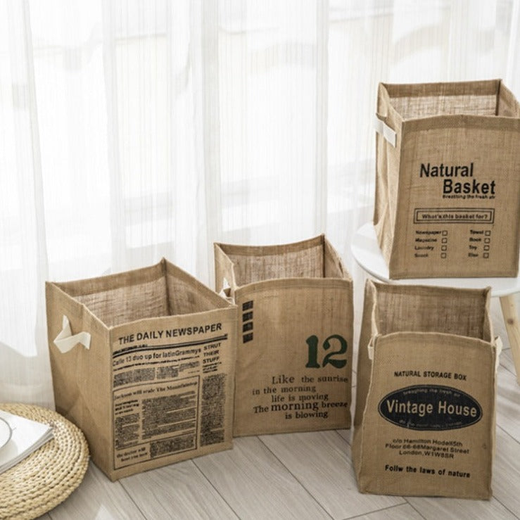 Faltbare Aufbewahrungsbox aus Baumwollleinen