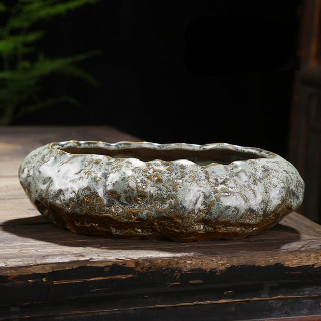 Kreativer Retro-Blumentopf aus Keramik