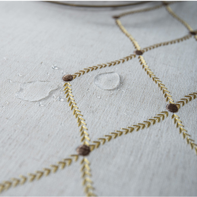 Gestickte wasserdichte Tischdecke aus nordischem Leinen