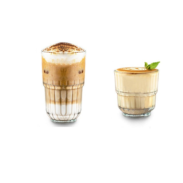 Glaswaren im Origami-Stil mit geprägten Streifen