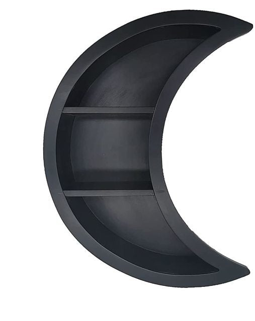 Mondregal aus Holz für Kristalle