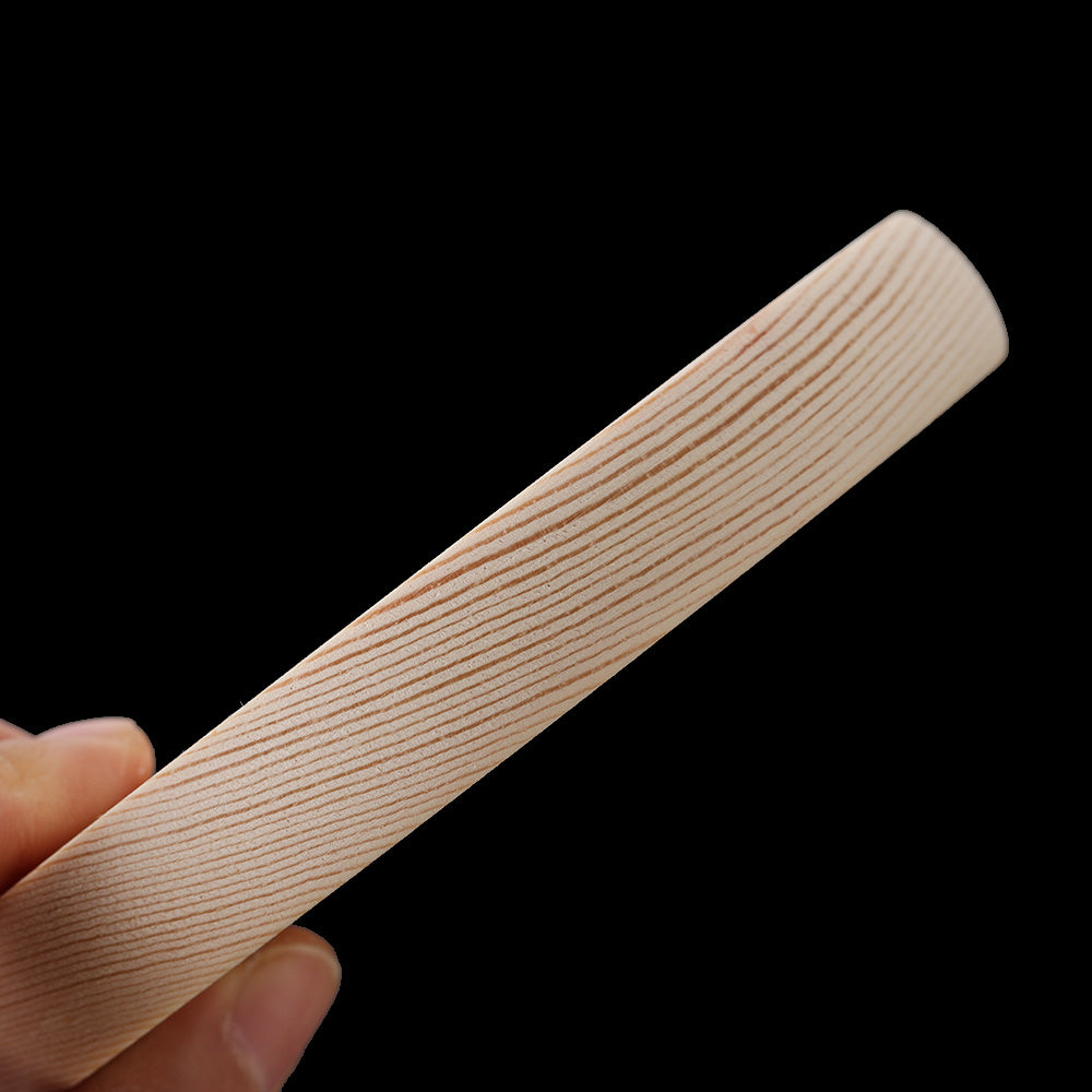 Holzsockel Blumenvase aus Glas