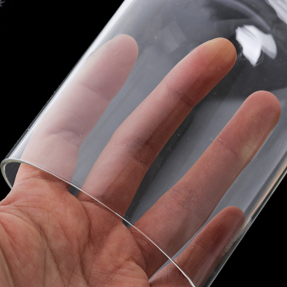 Holzsockel Blumenvase aus Glas